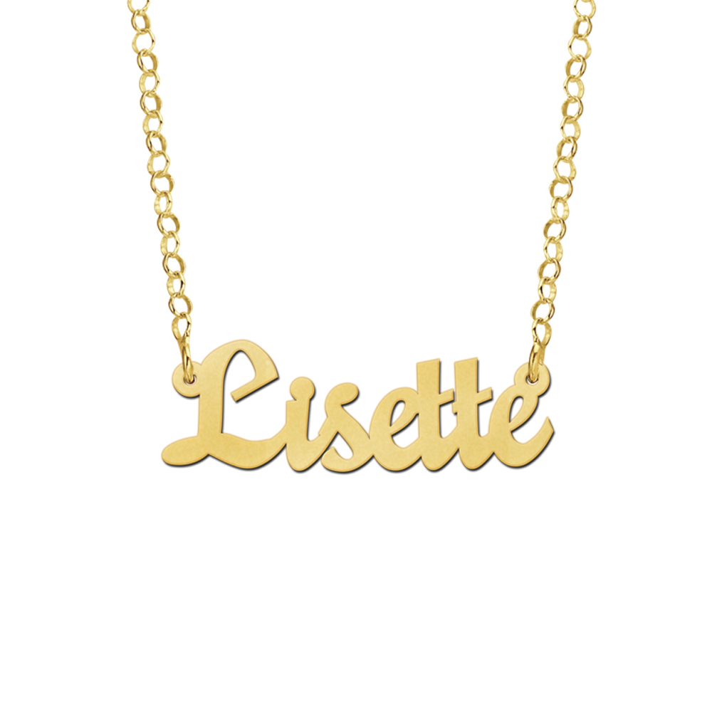 Gold name necklace, model Lisette