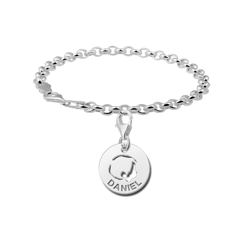 Silver baby boy charm