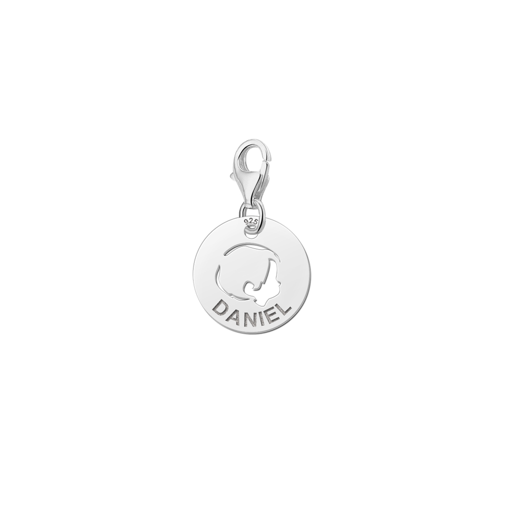 Silver baby boy charm