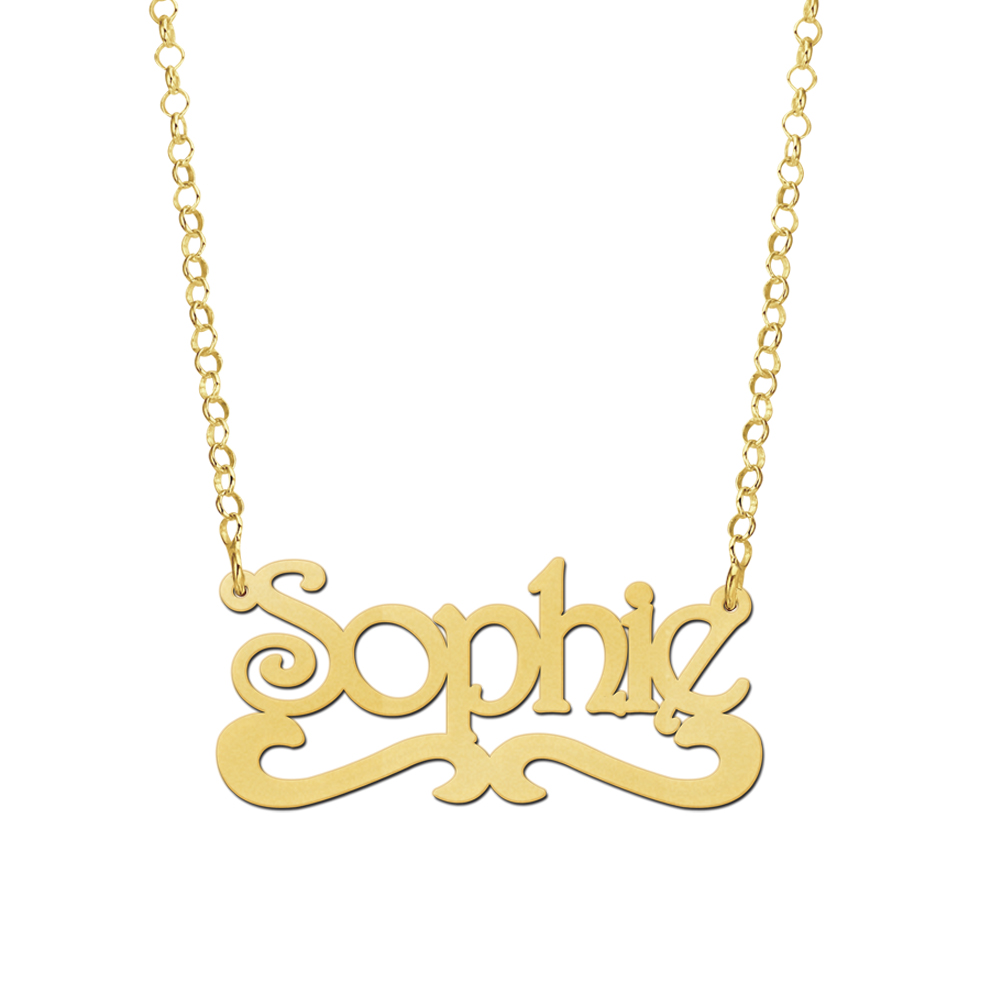 Gold plated name necklace, model Sophie