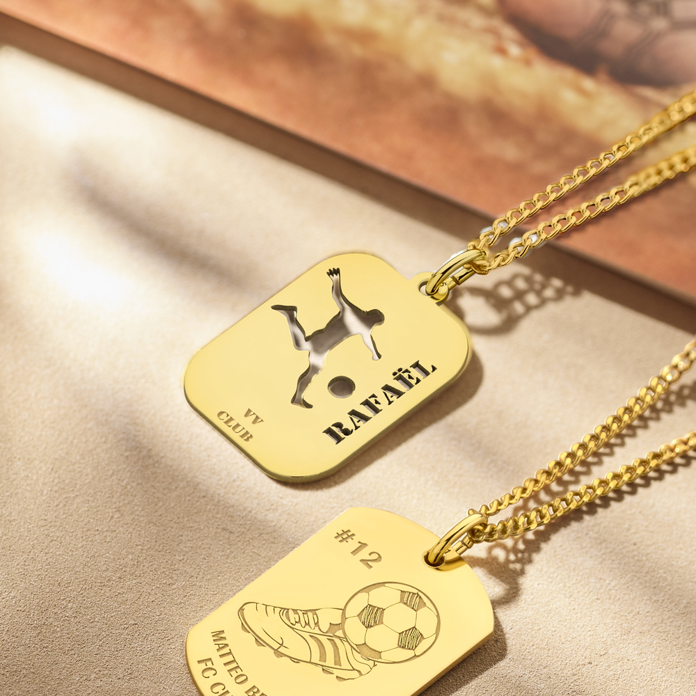 Gold soccer pendant