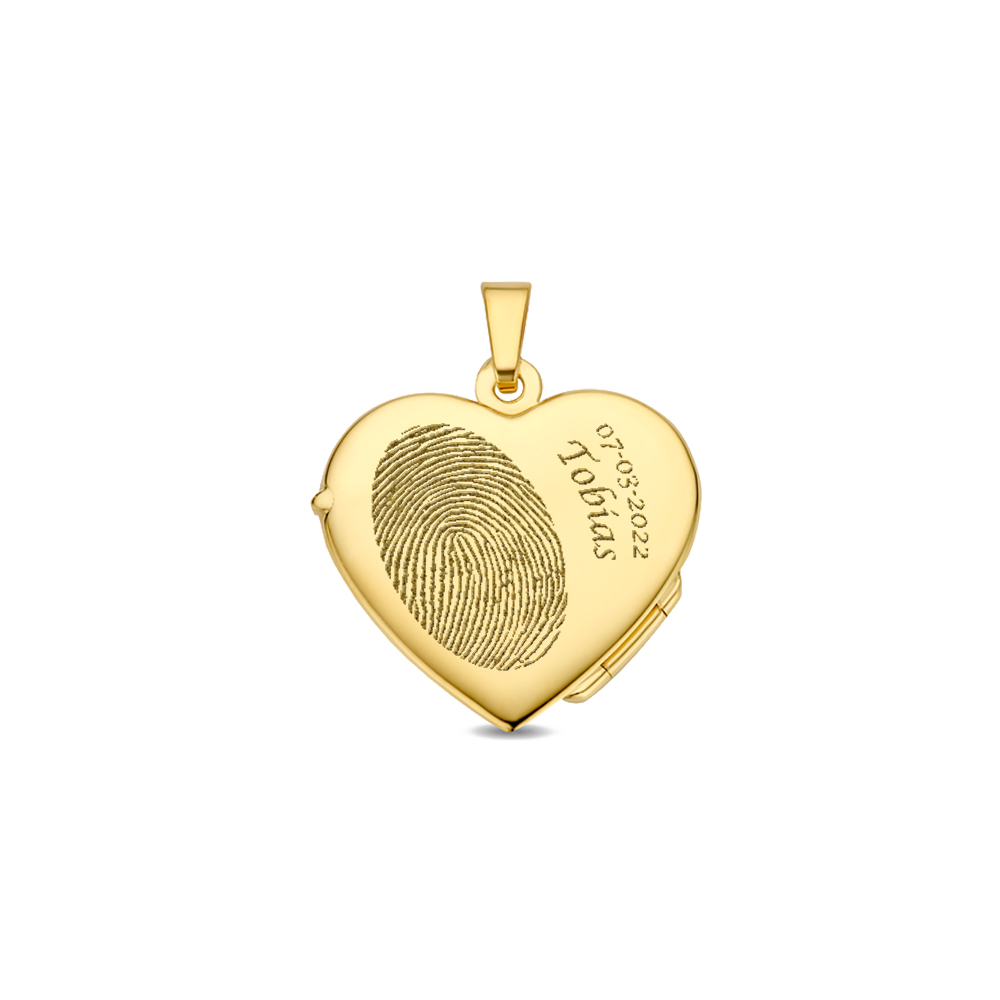 Gold heart medallion with engraving