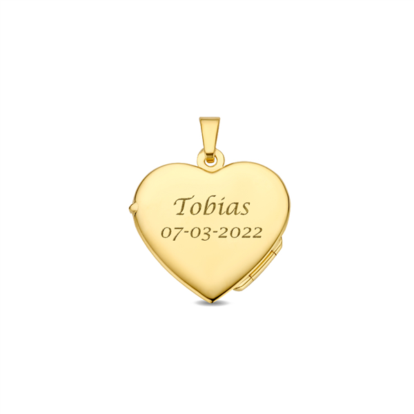 Gold heart medallion with engraving