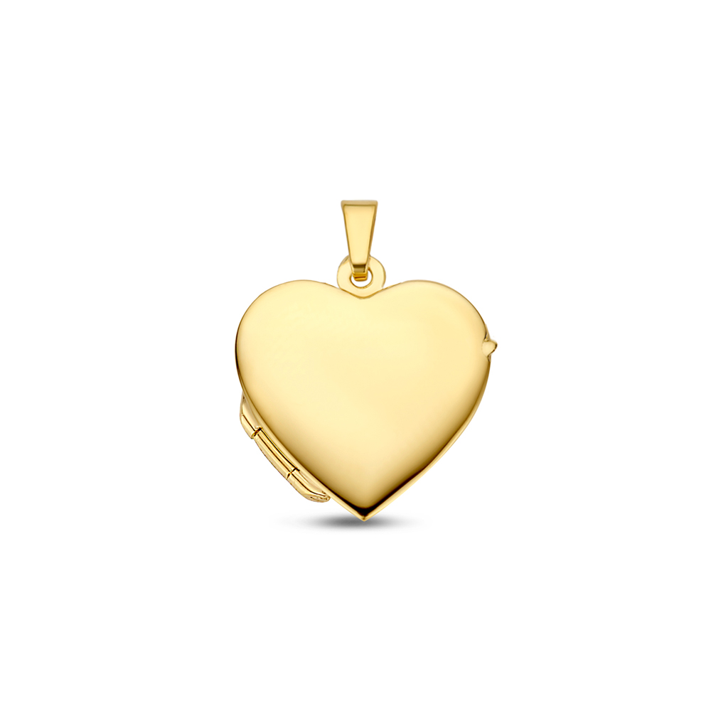 Gold heart medallion with engraving