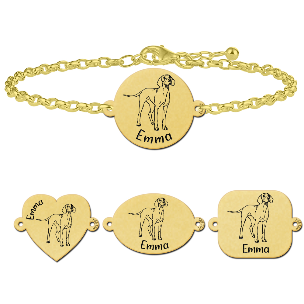 Gold pet bracelet dog Weimaraner