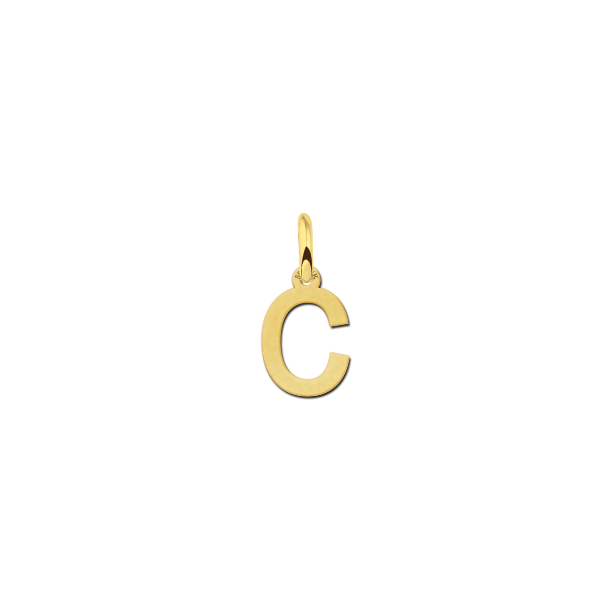 Minimalistic letter pendant of gold