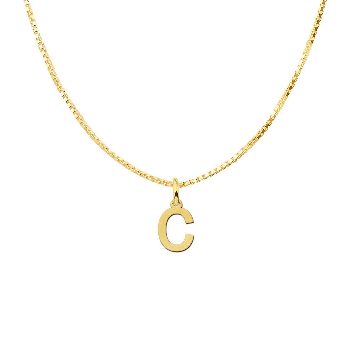 Minimalistic letter pendant of gold