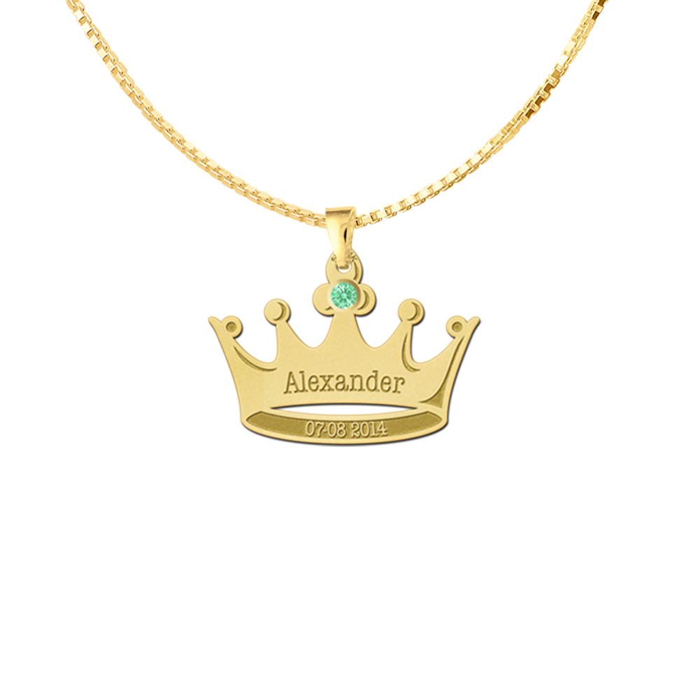 Golden crown with birthstone