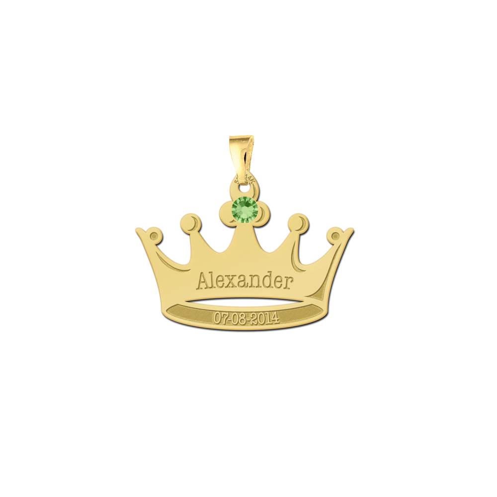 Golden crown with birthstone