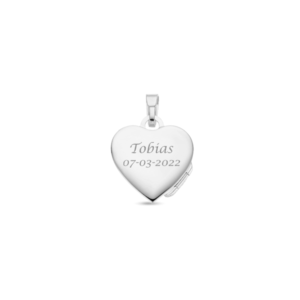 Silver Heart Medallion with names - small