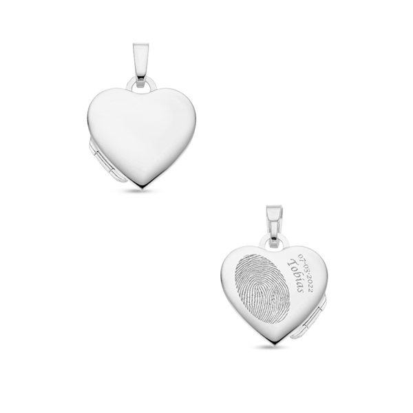 Silver Heart Medallion with names - small