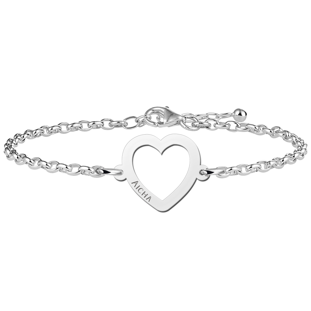 Silver heart bracelet