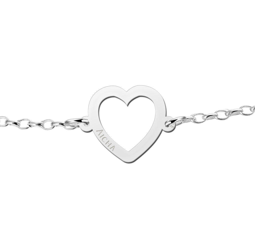 Silver heart bracelet