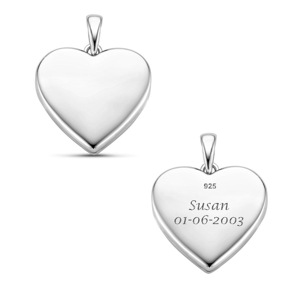 Silver heart Medallion with a engraving