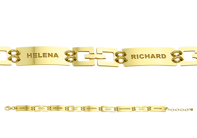 Gold bracelet with links