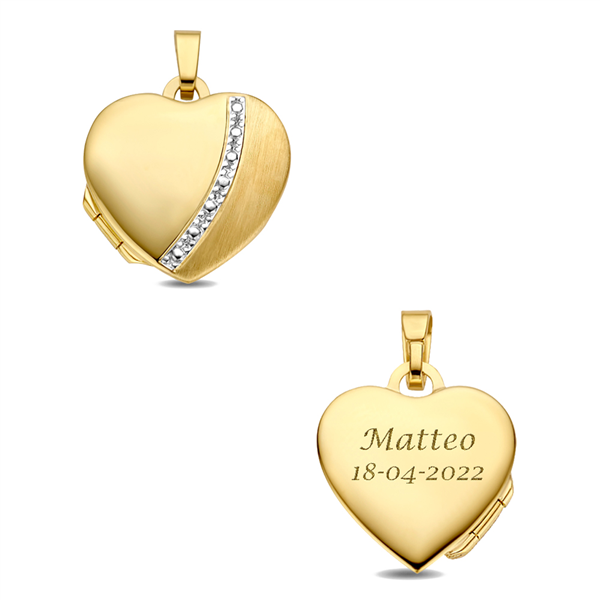 Gold Heart Medallion with ornament and engraving