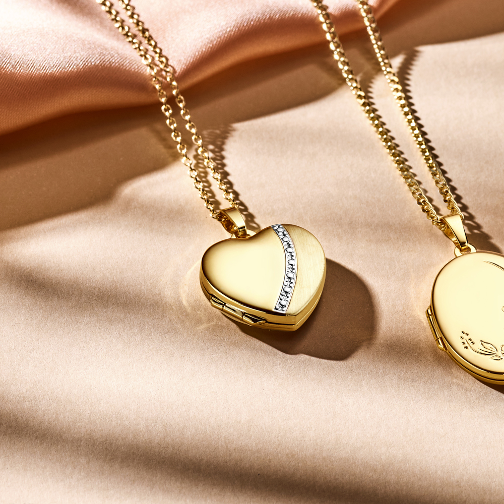 Gold Heart Medallion with ornament and engraving