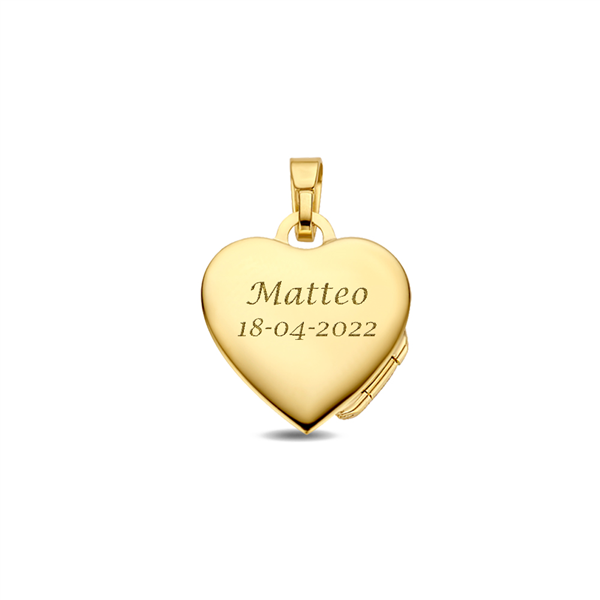Gold Heart Medallion with ornament and engraving