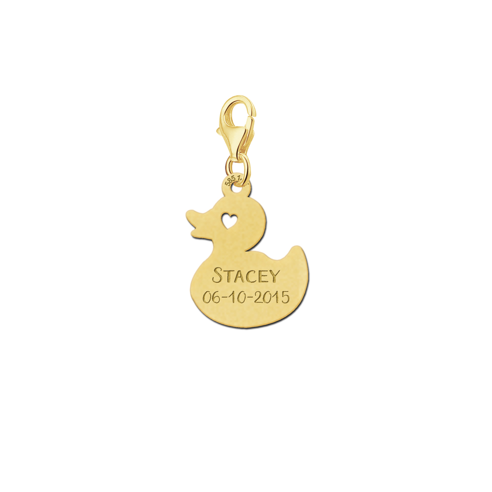 Golden charm Duck with name and date