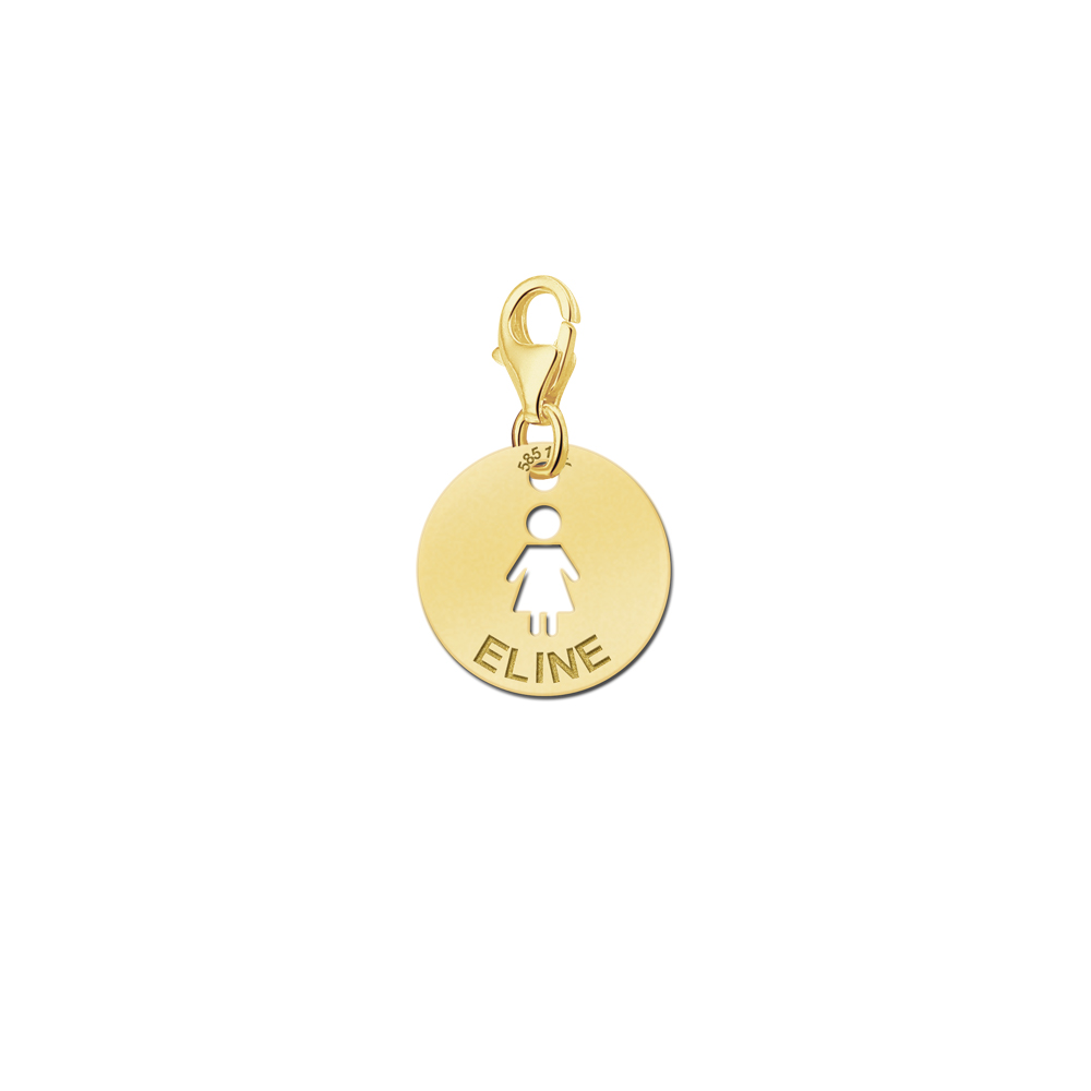 Gold Baby Girl Name Charm