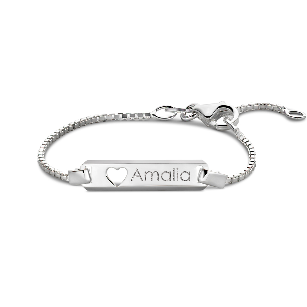 Newborn bracelet in silver with engraving