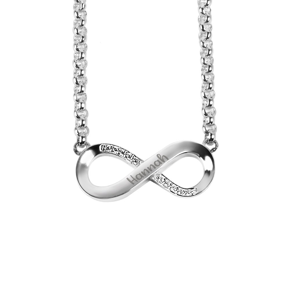 Infinity necklace with zirconia in silver