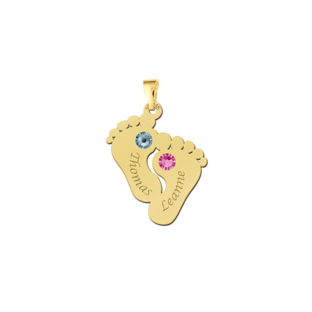 Birthstones in pendant of gold