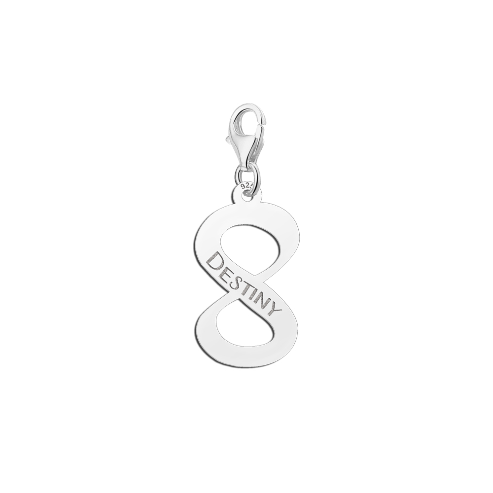 Silver Infinity charm with name