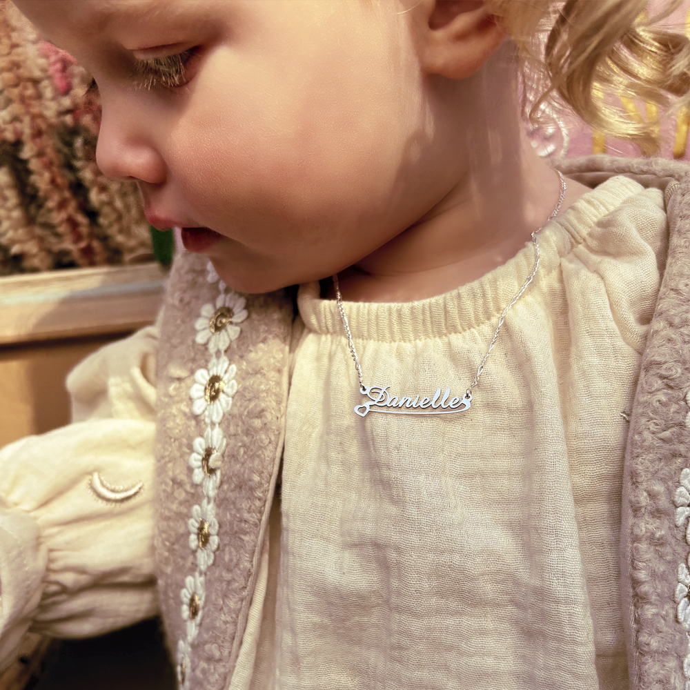 Silver Name Necklace for Children, Model Danielle