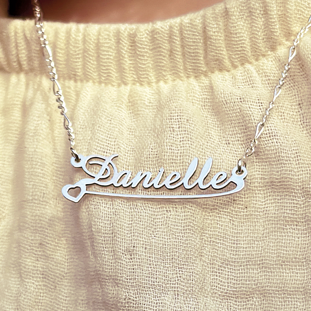 Silver Name Necklace for Children, Model Danielle