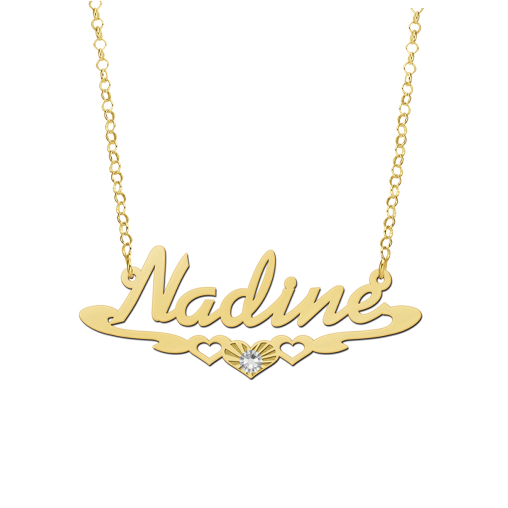Gold-plated name necklace, model Nadine