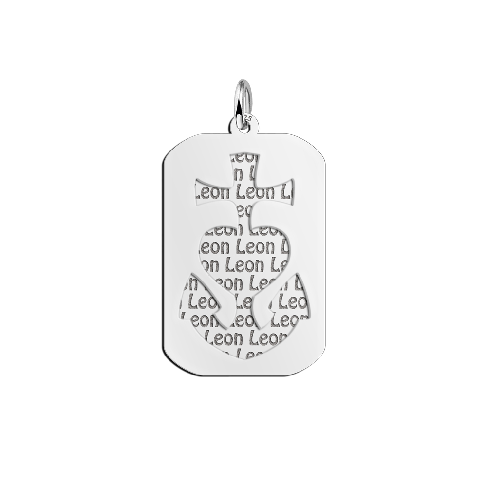 Silver namependant 2-pieces GHL dogtag