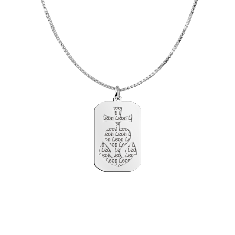 Silver namependant 2-pieces GHL dogtag