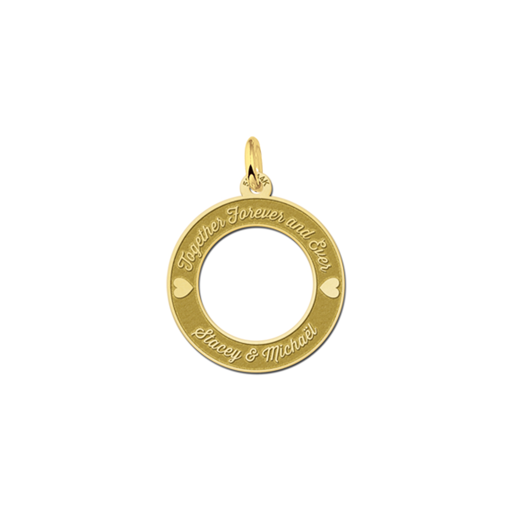 Gold Love Circle Pendant