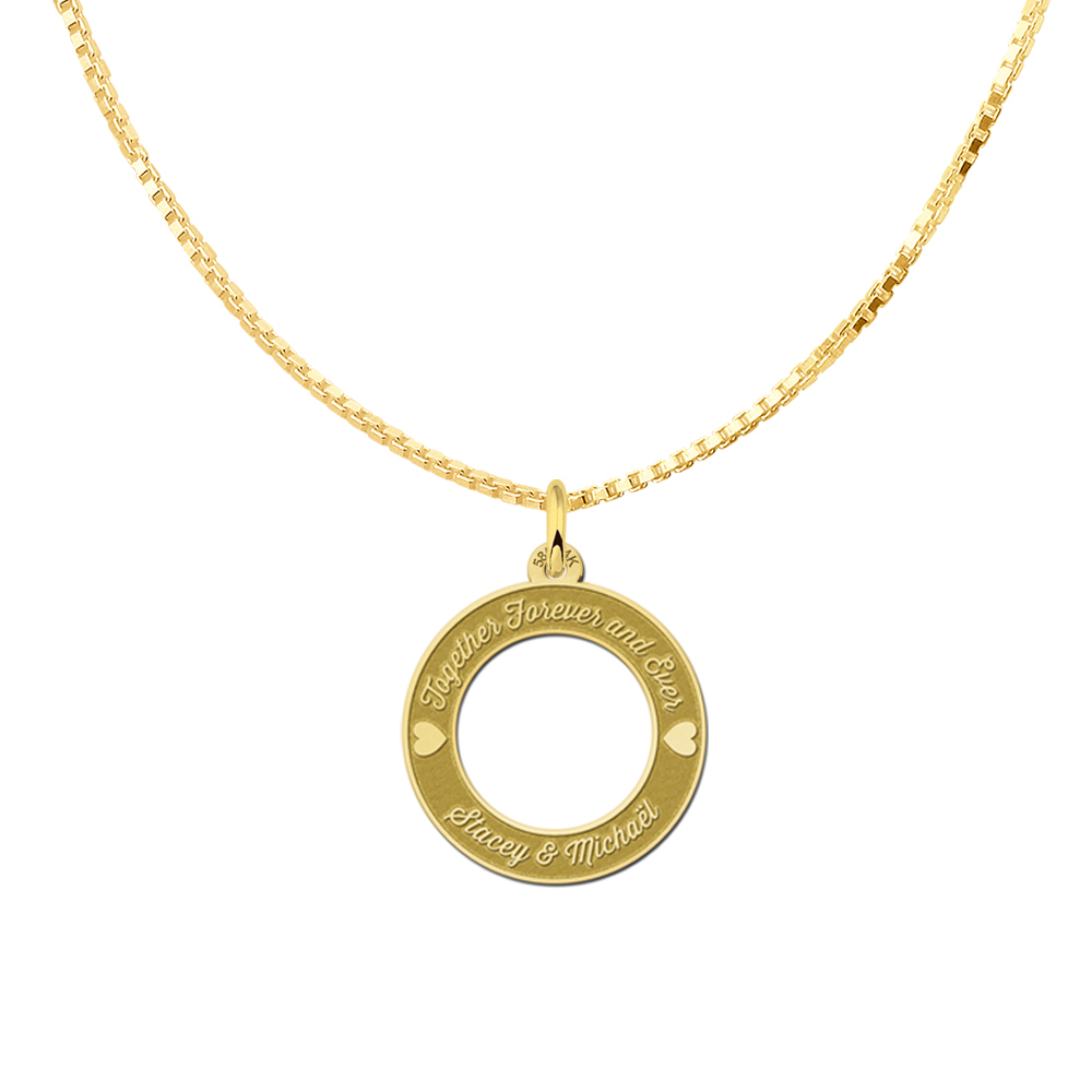 Gold Love Circle Pendant