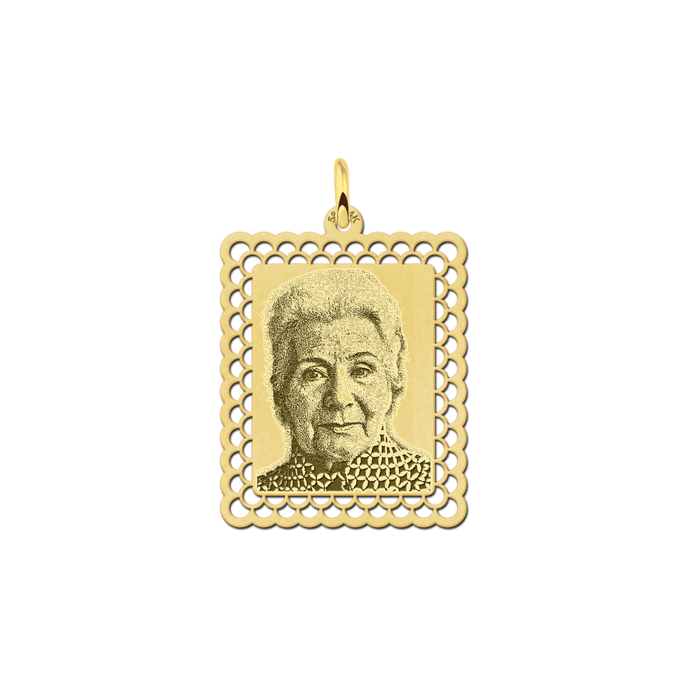 Photo pendant rectangle gold