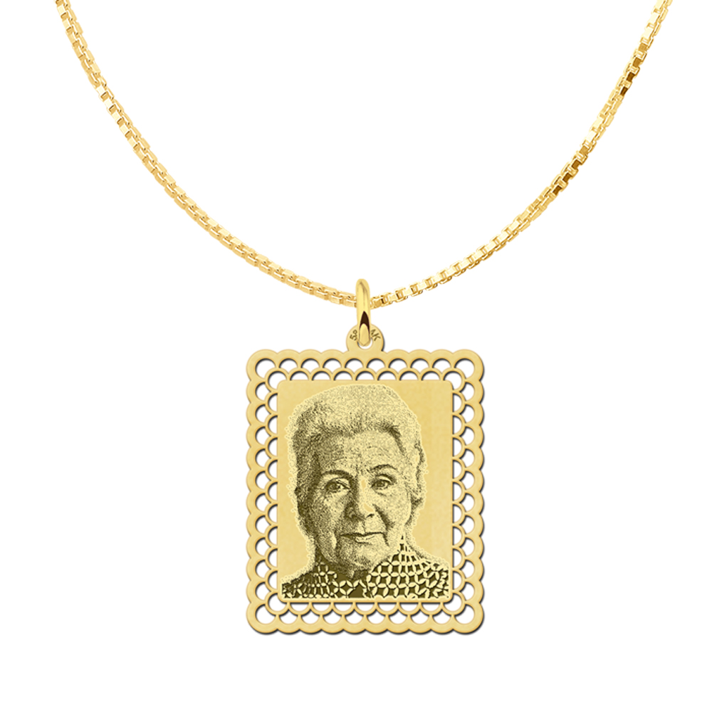 Photo pendant rectangle gold