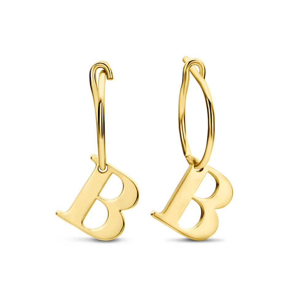 Gold initial earrings