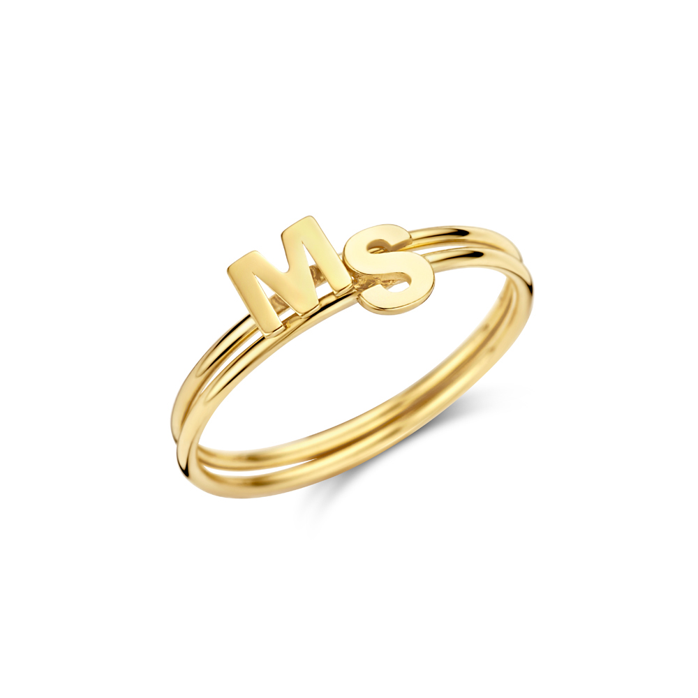 Gold ring with initial