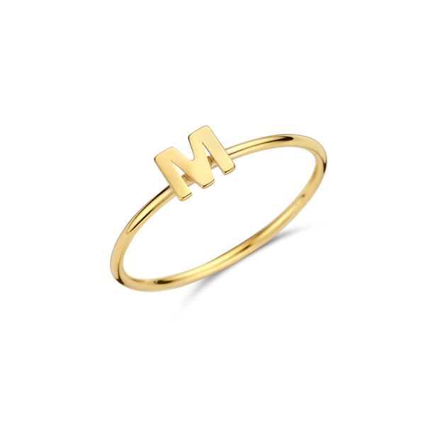 Gold ring with initial