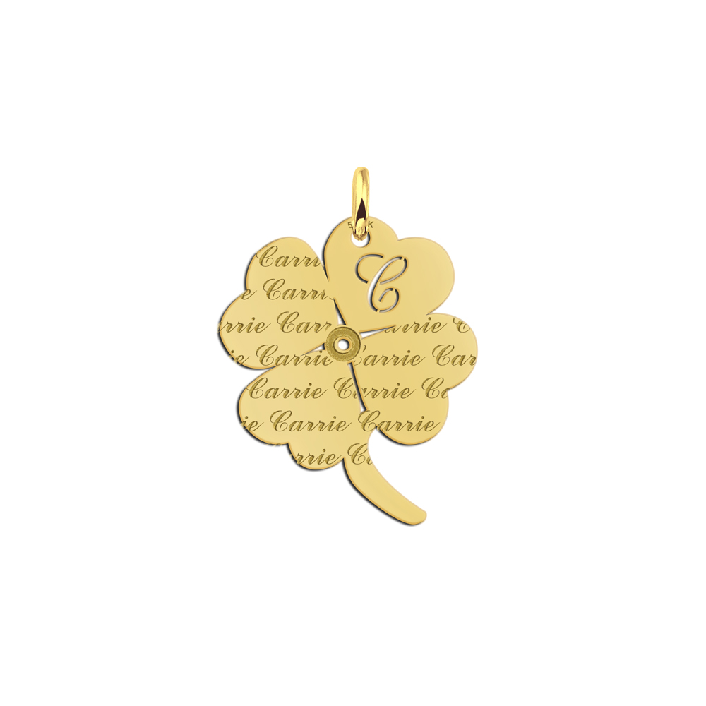 Gold Clover Carrie Name Necklace