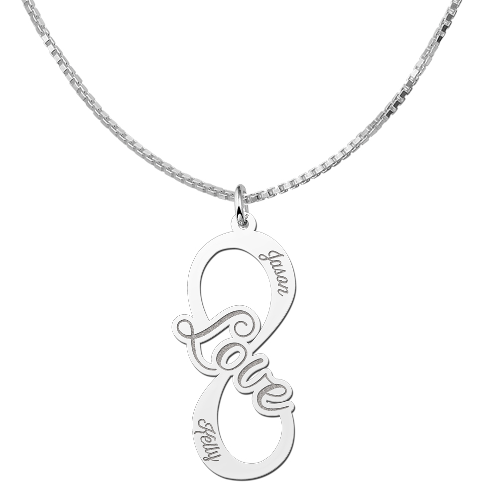 Silver Infinity pendant Love