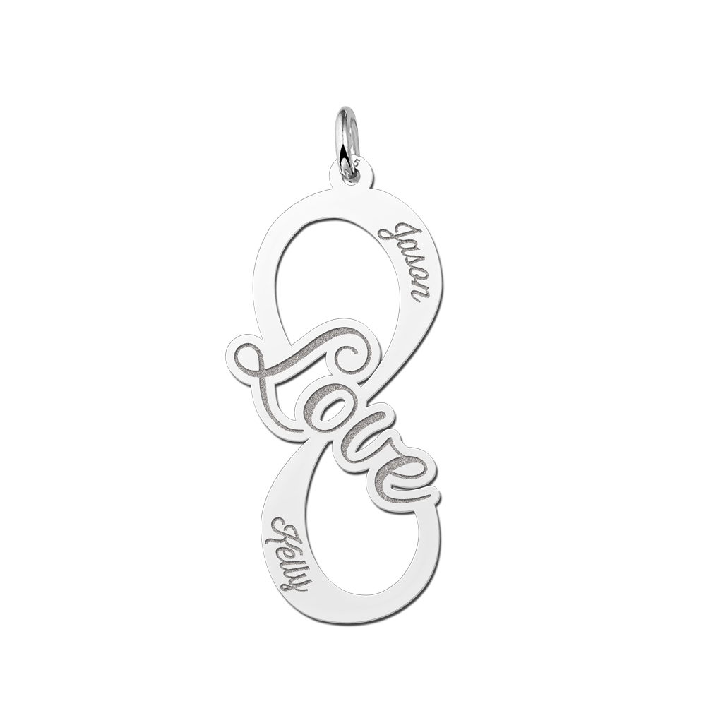 Silver Infinity pendant Love