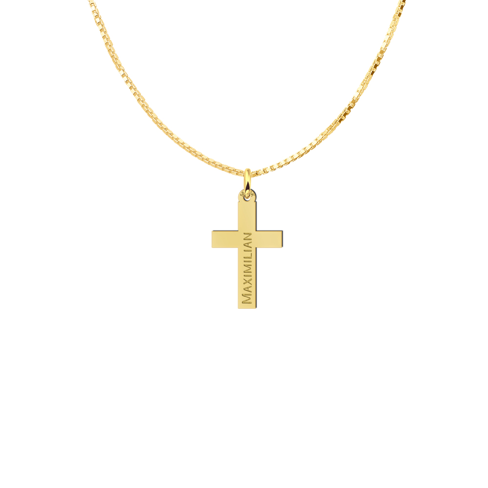 Golden holy communion cross pendant for boys