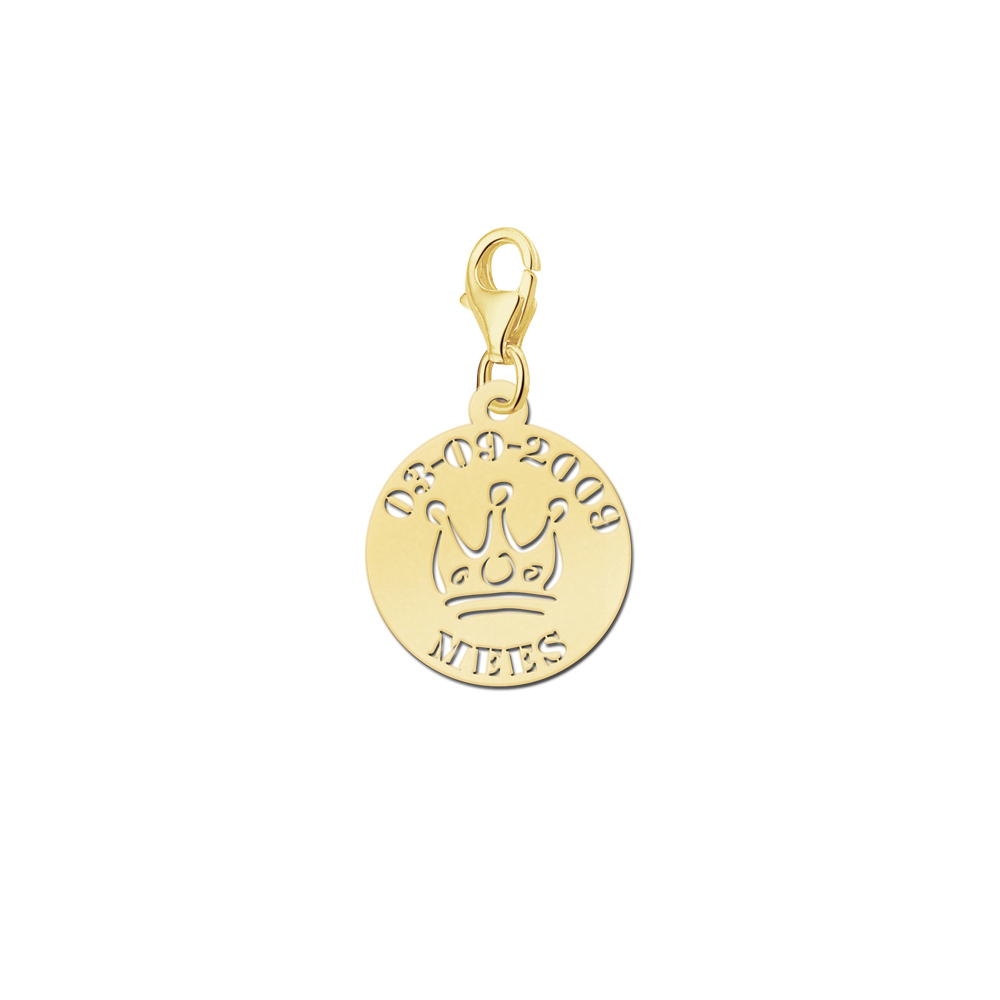 Golden baby charm crown name and date