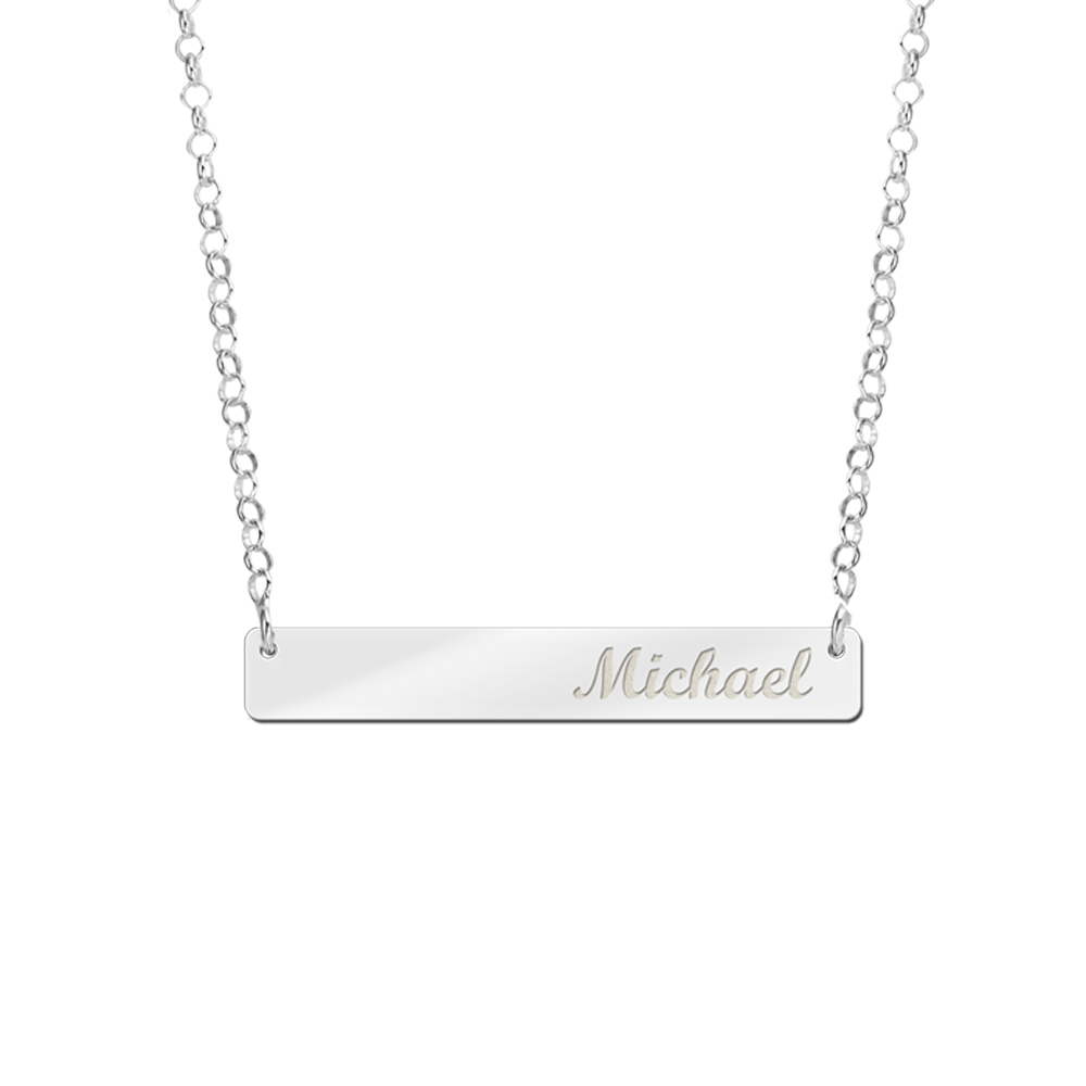 Silver Bar Necklace Medium