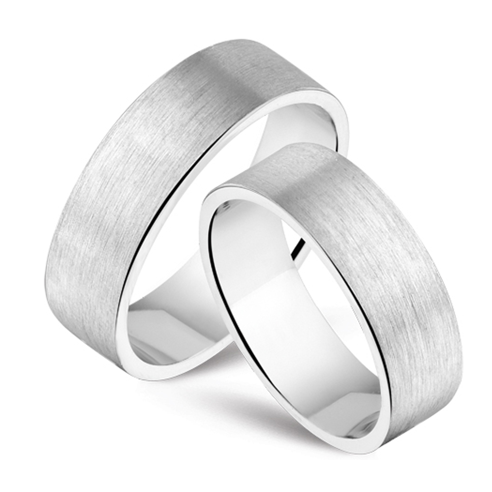 Silver friendship rings matted finish