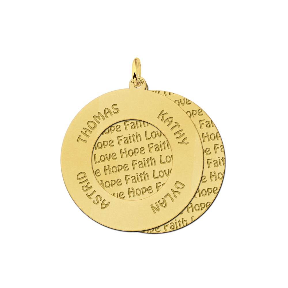 Gold Family Necklace Round