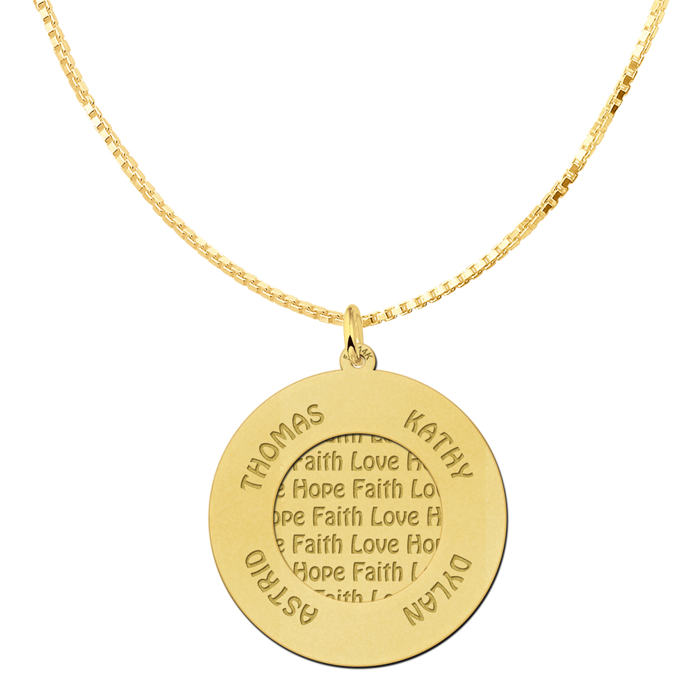 Gold Family Necklace Round