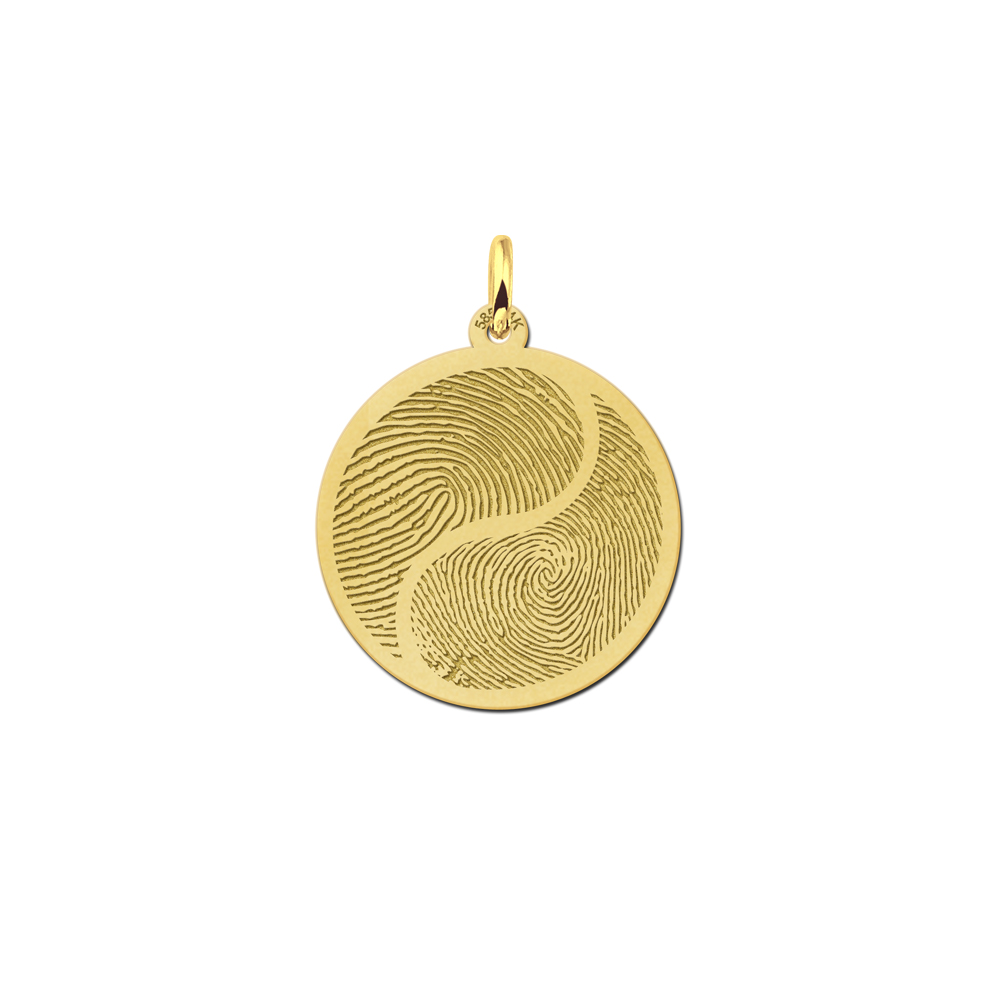 Golden fingerprint pendant Yin Yang